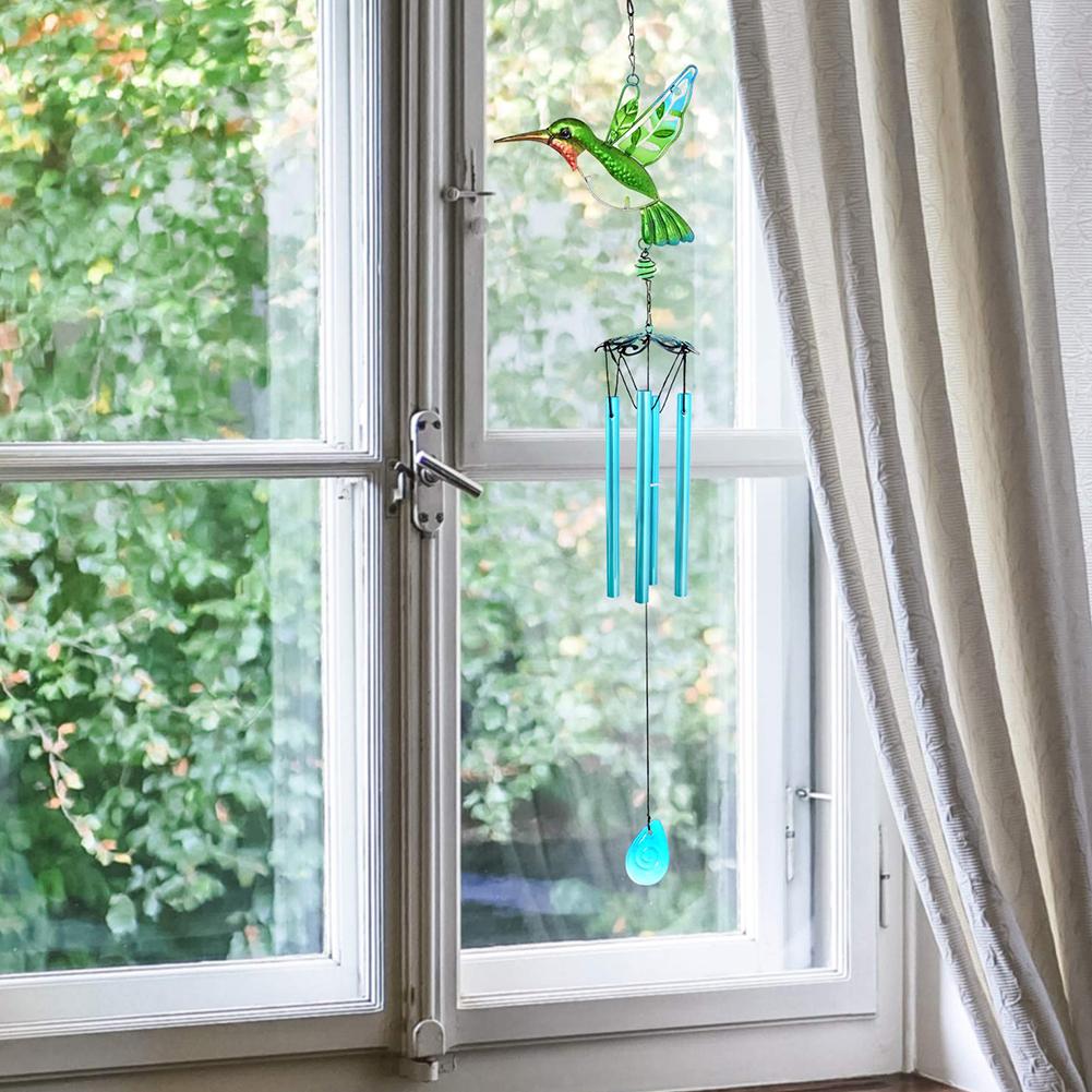 Carillons éoliens à colibris | Décor suspendu pour mur de maison fenêtre, balcon, cour