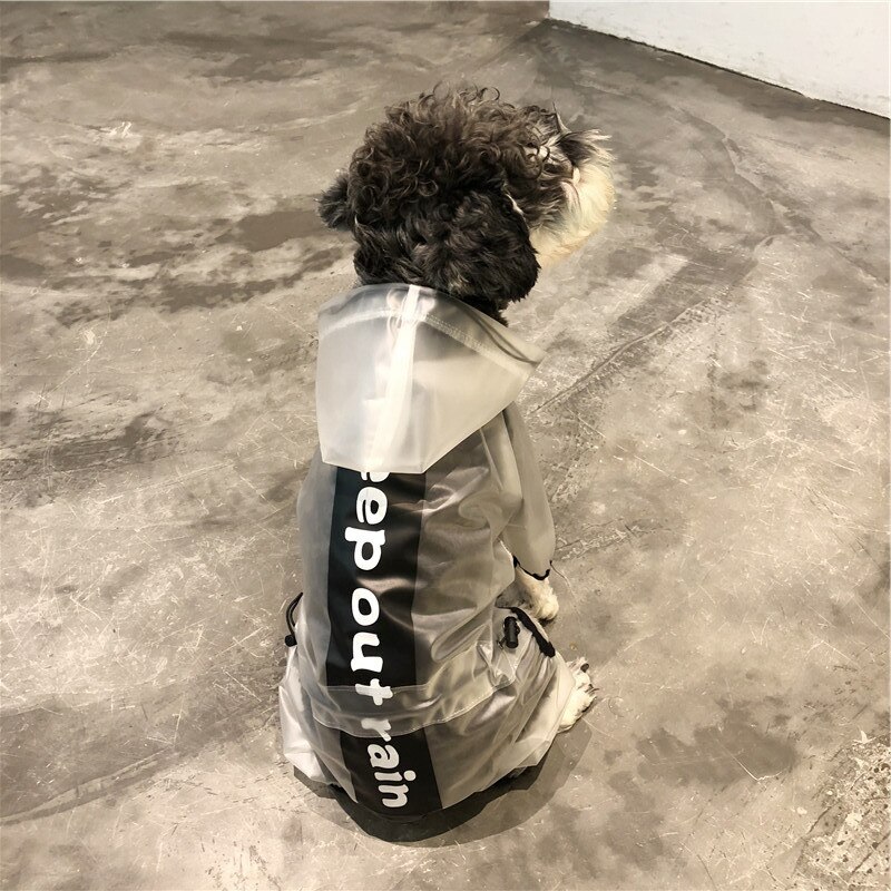 Transparent Dog Raincoat Waterproof Dog Clothes Jumpsuit Ran Jacket Pomeranian Poodle Bichon Schnauzer Clothing Rainwear Outfit