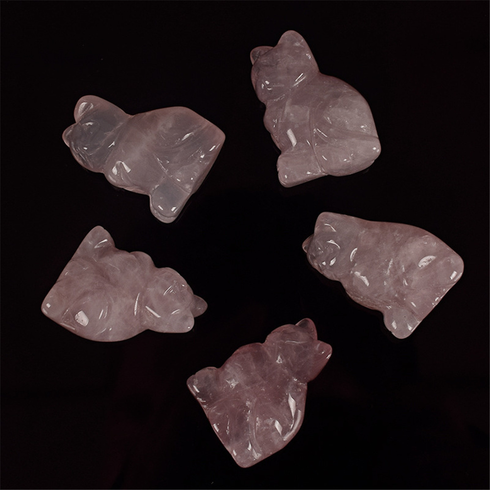 Jade chat porte-bonheur décoration de la maison | Chaton naturel, cristal de spar fluoré, pierres de traitement artisanales pures sculptées à la main