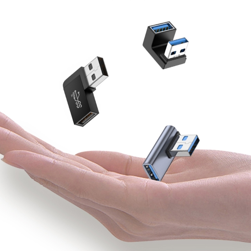 Adaptador de extensión de ángulo recto USB 3,0 macho a hembra de 90 grados, conector USB hacia arriba y hacia abajo, 10gbps para ordenador portátil y PC