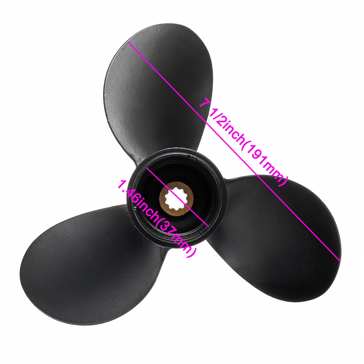 4-6HP 3 cuchillas R rotación 7 1/2x7 hélice de barco 58110-91JN0-019 para Suzuki fuera de borda Motor de aleación de aluminio 10 puntas