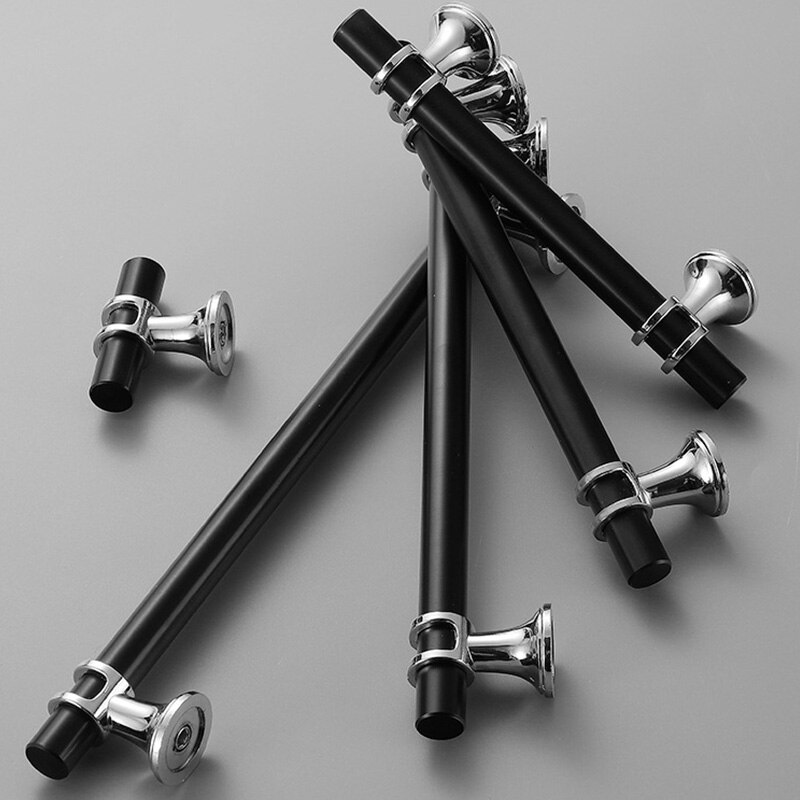 Black Gold Door Handles Kitchen Cabinet Handles Solid Drawer Knobs Modern Aluminum Alloy Furniture Handle Hardware