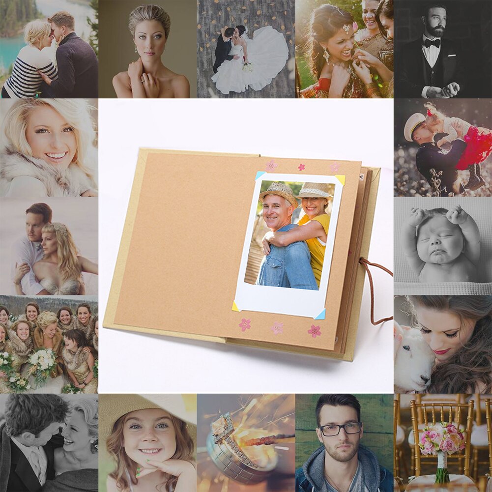 DIY Scrapbook Accordion Folding Stretchable Crafts Wedding Home Decor Anniversary Photo Album Paper Adhesive