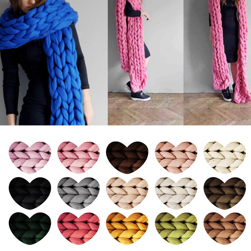 Super Sperrige Arm Stricken Wolle Roving Gestrickte Decke Chunky Wolle Garn Super Dickes Garn Für Stricken/Häkeln/Teppich/hüte D30