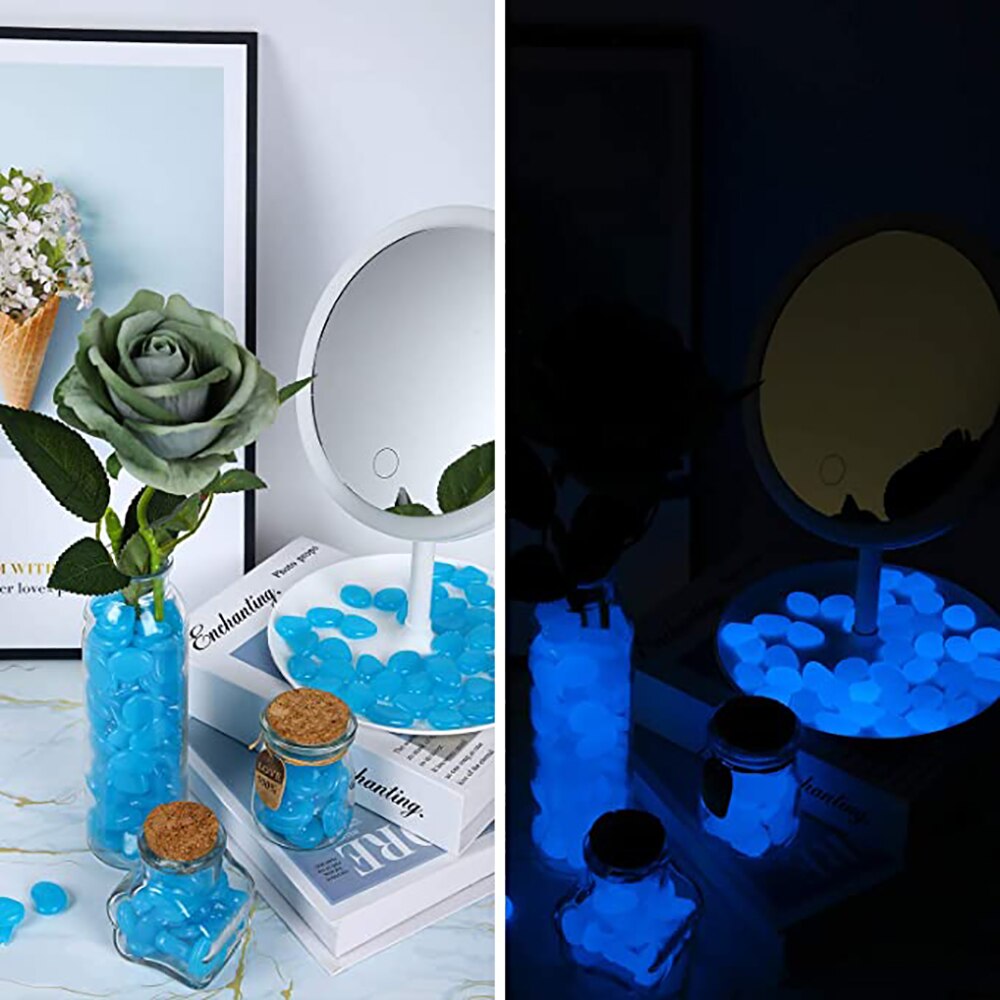 50/100pcs Luminous Stones Glow In Dark Decorative Pebbles Outdoor Fish Tank Decoration Pebble Rocks Aquarium Garden Decor