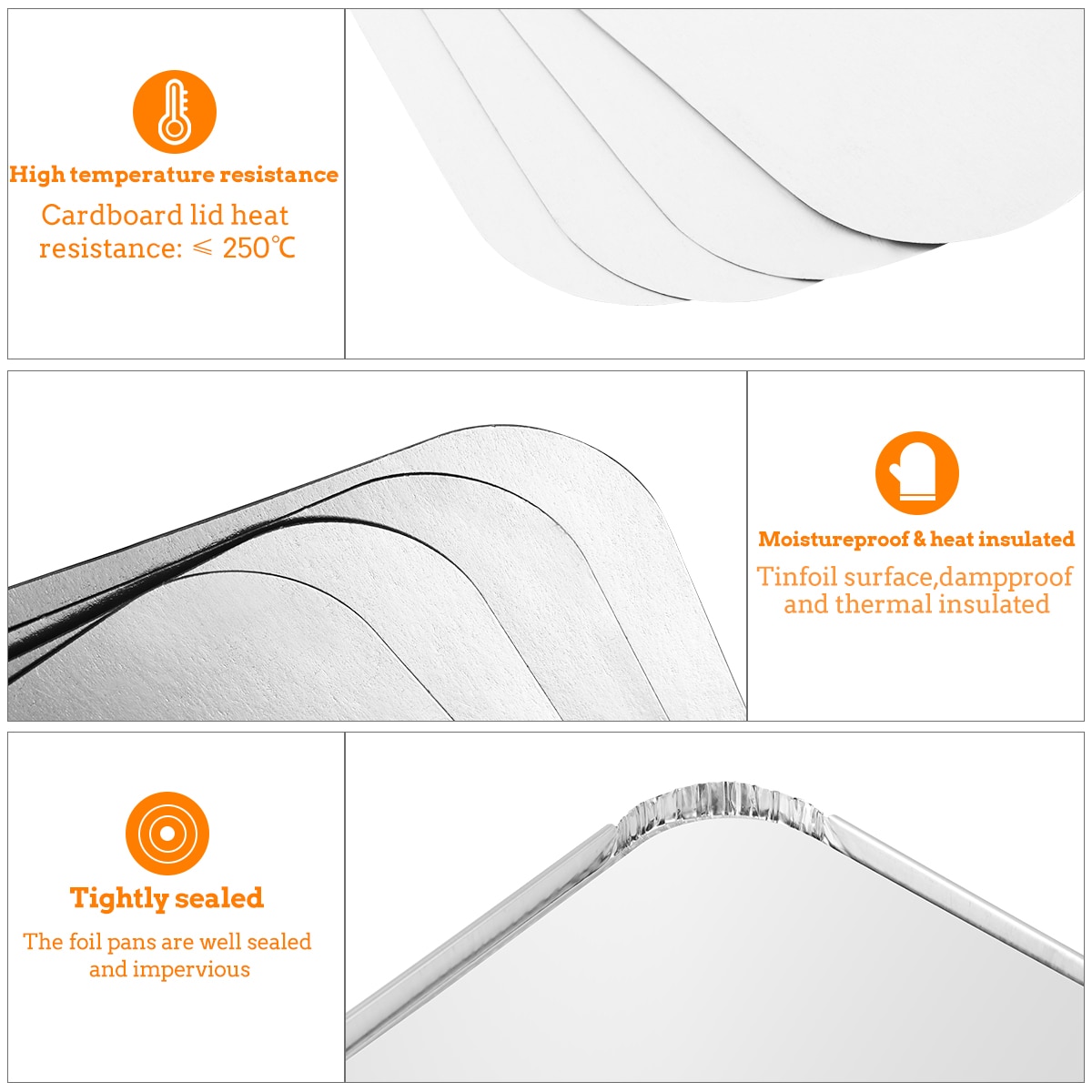 BESTONZON 20pcs Disposable BBQ Drip Pan Tray with Lid Aluminum Foil Tin Liners for Grease Catch Pans Replacement Liner Trays