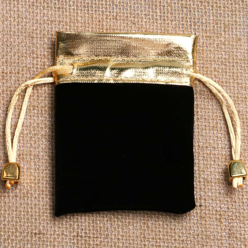 Black Watch Bag Gold Rope Velvet Black Pouch Bag Collection Bag for Pocket Watches