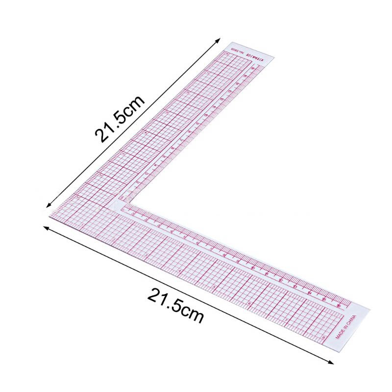 1Pcs Drawing Supplies Plastic L Shape Right Angle Craft Scale Rule Multi-function Quilting Ruler Sewing Patchwork Tool