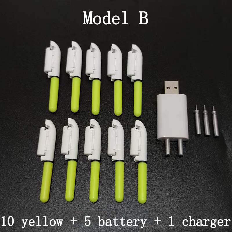 10 st/parti elektronisk ljuspinne med uppladdningsbart batteri, klämma på fiskespö, lysande lampa  a578  cr322 / cr425
