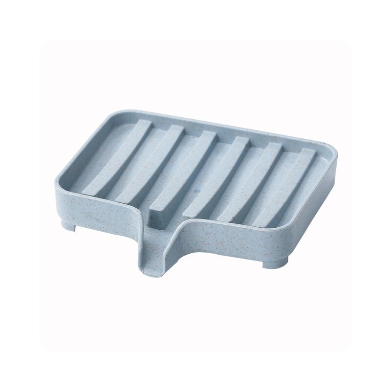 1Pc uchwyt na gąbkę PP pszenica słoma uchwyt na mydelniczkę łazienka opróżnianie mydelniczka drenaż taca robić przechowywania: niebieski