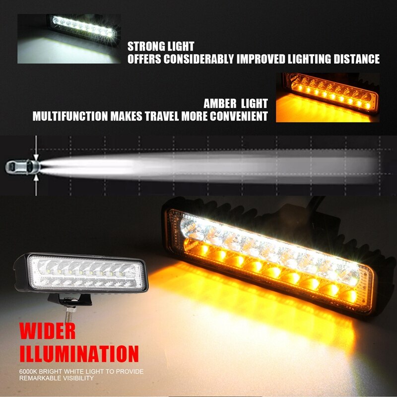 6 pulgadas Barra de luz LED de obra de punto de inundación conducción niebla lámparas de coche SUV Offroad camión