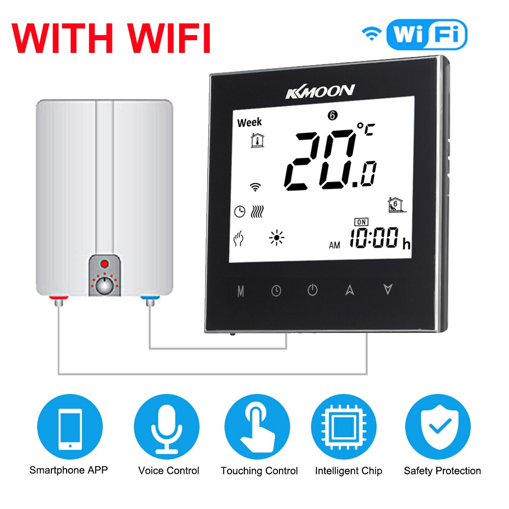 Digitale Water/Gas Boiler Verwarming Thermostaat met WiFi Connection & Voice Control Energiebesparing met Google Home/IFTTT