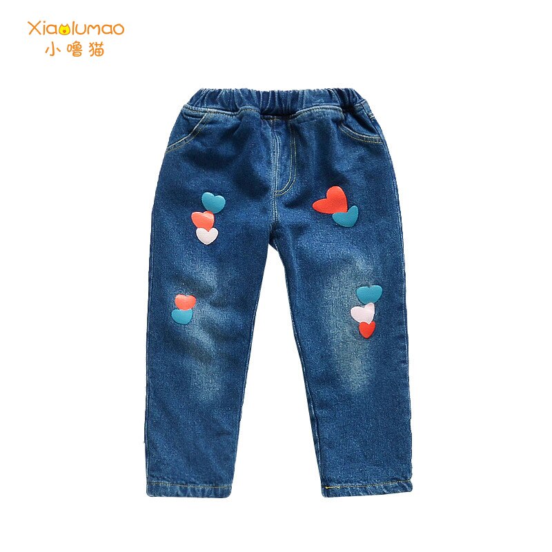 Enfant en bas âge fille denim bébé fille jean automne jean pour enfants filles motif coeur imprimé enfants denim vêtements