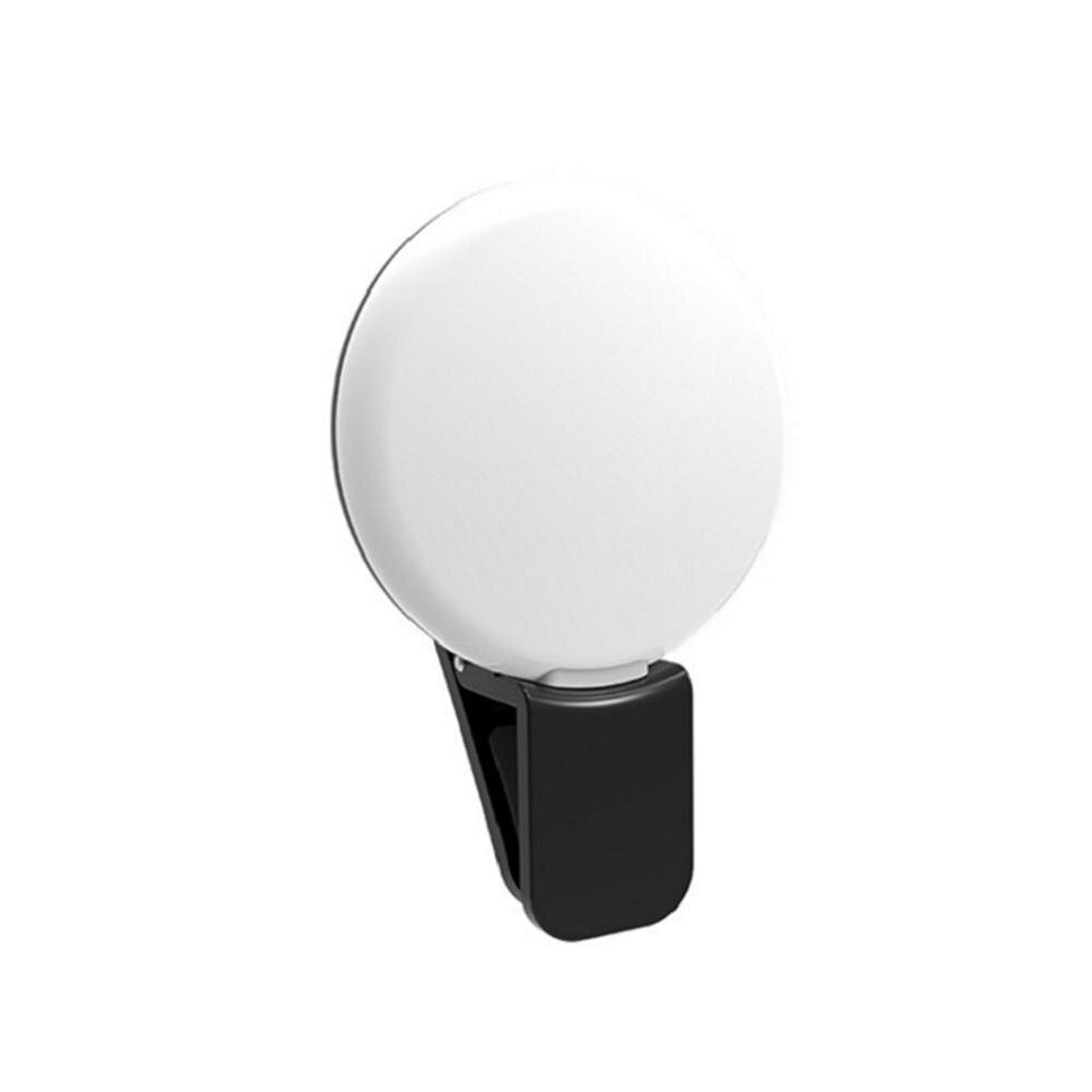 Mobiele Telefoon Led Selfie Ring Licht Draagbare Cirkel Fotografie Clip Licht Schoonheid Vullen Lamp Voor Mobiele Telefoon Camera Oplaadbare: black