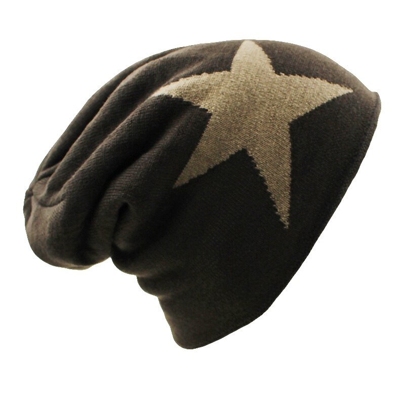 Lovingsha fuskpäls varm baggy stickad mössa herr mössor stickade skullies huv hattar för män kvinnor mössor herr mössa för män: Kaffe