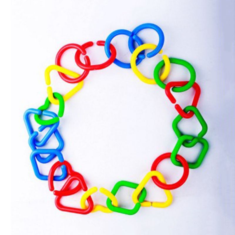 20 st papegojbett tugga lek leksak fågel gör det själv tillbehör färgglad plastkedjelänk