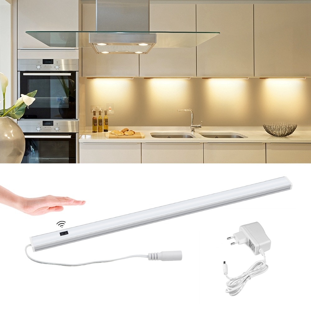 Kjøkkenlys tilbehør håndfeiende sensor under skap led strip bar lys 5w 6w 7w gjør det selv kjøkken nattbord lys led lampe