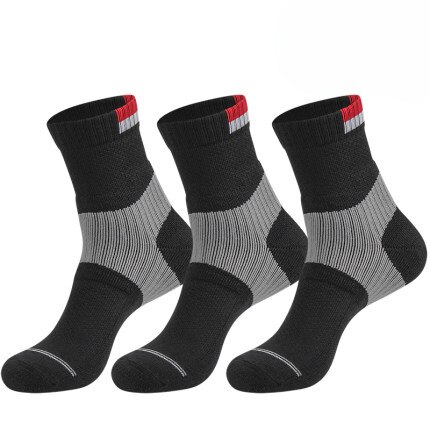 Calcetines antideslizantes y gruesos para hombre, medias deportivas para tenis, bádminton, ciclismo, baloncesto, calcetines de deporte para exteriores, 3 pares: Style 9