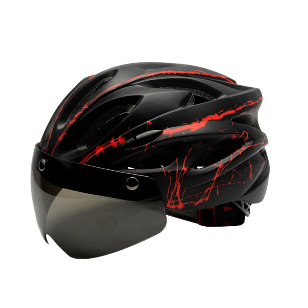 250g Fahrrad Helm Mit Brille Rennrad Fahrrad Sport Sicherheit Helm Reiten Männlichen Rennen in-Schimmel Zeitfahren Helm: D