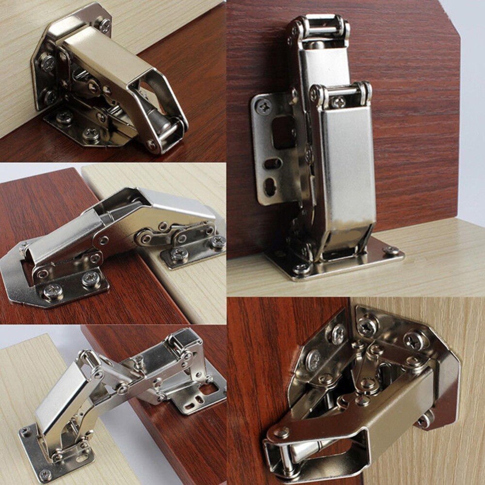 90 Degree Cabinet Hinges 3 Inch No-Drilling Hole Bridge Shaped Spring Hinge Cupboard Door Hardware With Screw#288741