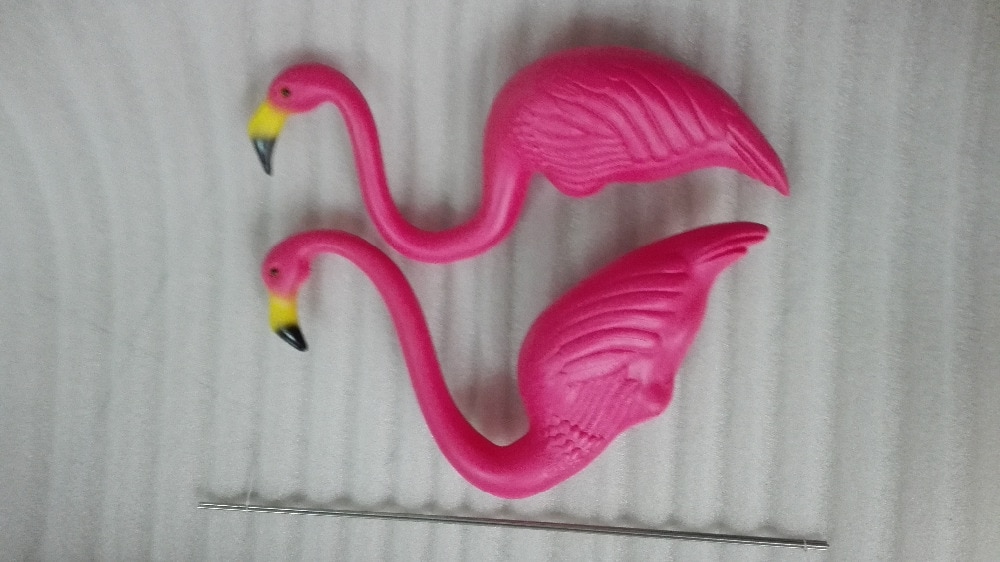 Gratis nipper 1 par plastik flamingo havehave dekoration og græsplæne kunst ornament bryllup ceremoni dekoration