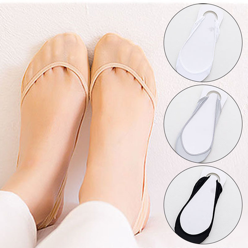 Calcetines invisibles de barco para mujer, medias antideslizantes de silicona para zapatos de tacón alto, medias finas de media palma, 1 par