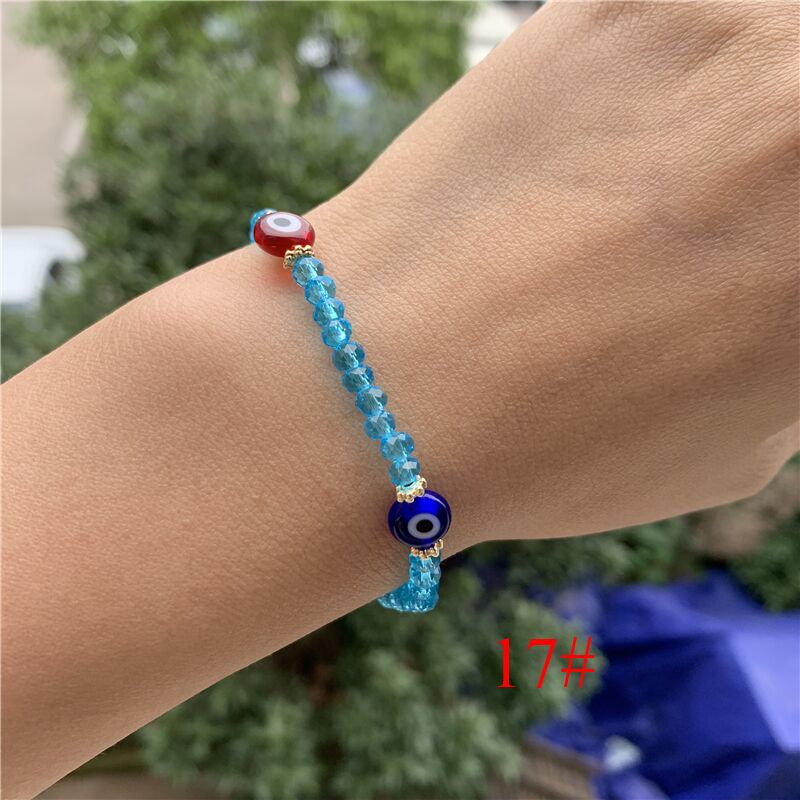 Armbanden met kristallen kralen, boze oog, kalkoen, armbanden voor vrouwen, handgemaakte gelukssieraden, accessoires, armbanden voor koppels: F17