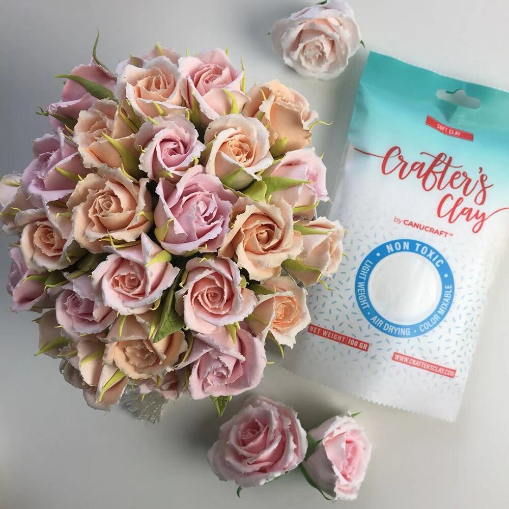 1-9 Bags Canucraft Crafter's Air Dry Flower White Clay Super Light Clay Specially For Hand Made Flowers