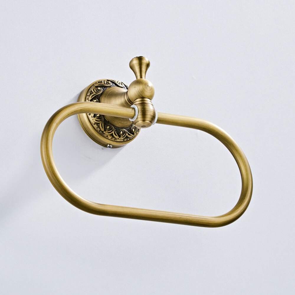 Koperen Handdoek Ring Ovale Handdoekenrek Haak Moderne Muur Gemonteerde Handdoek Plank Houder Handdoek Opknoping Rack Retro Craft Voor thuis Badkamer