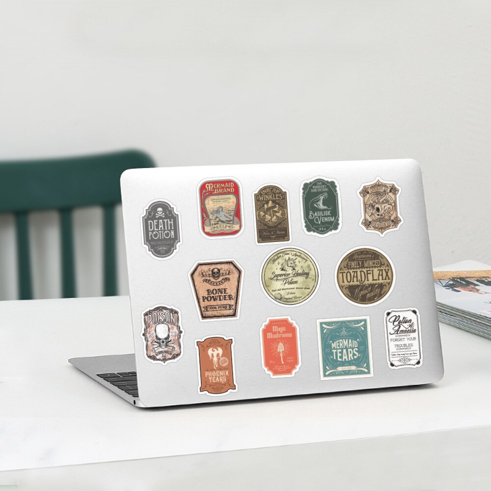 10/50pcs Potion Label Cartoon Stickers Vsco Vinyl Stickers for Water Bottles Waterproof Stickers for Kids Girls