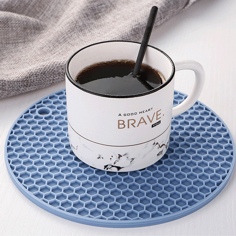 18 cm Ronde Siliconen Mat Coaster Food Grade Materiaal Placemat antislip Tafelmat Keuken Accessoires Gadgets Ronde Cup mat