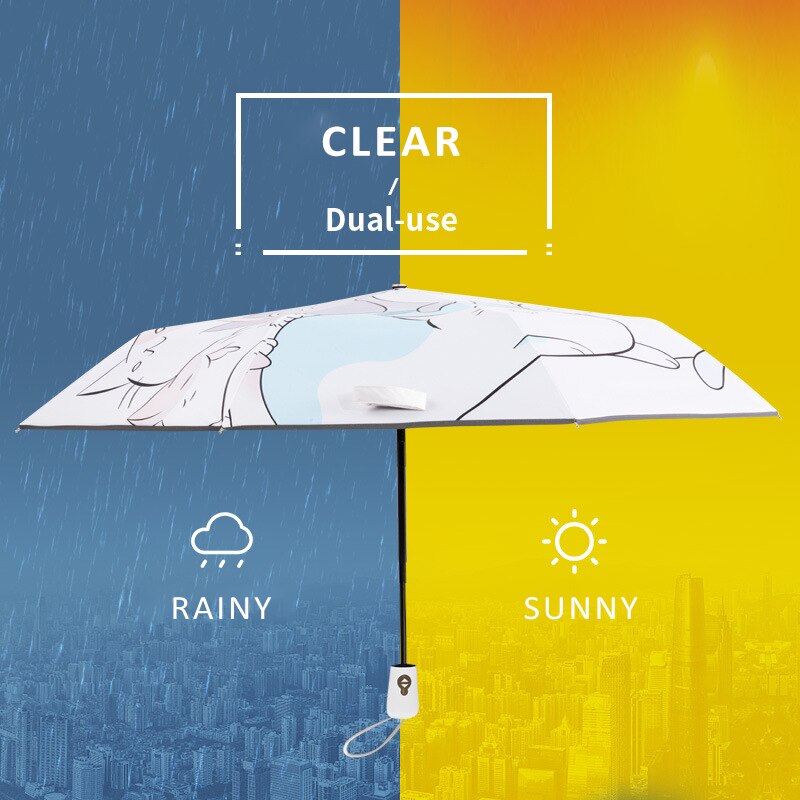 Cute Umbrella Women Cats Automatic Folding Umbrellas Rain Women Kids Umbrella Brand Anti UV Parasol Umbrella UPF50+