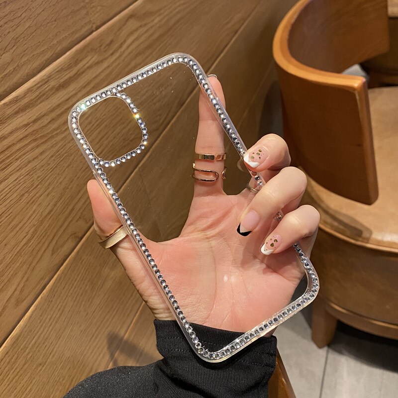 Coque de téléphone à strass, étui de Protection en diamant pour iPhone 13 12 11 Pro Max X XS XR mini 6 6s 7 8 Plus