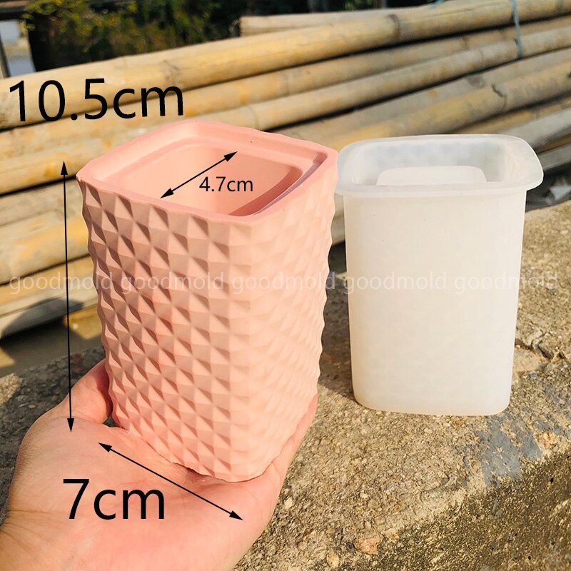 Terrazzo vase betonform unik cement penholder silikone form saftige plantekasser form lys kop form nordisk stil: E-skimmel