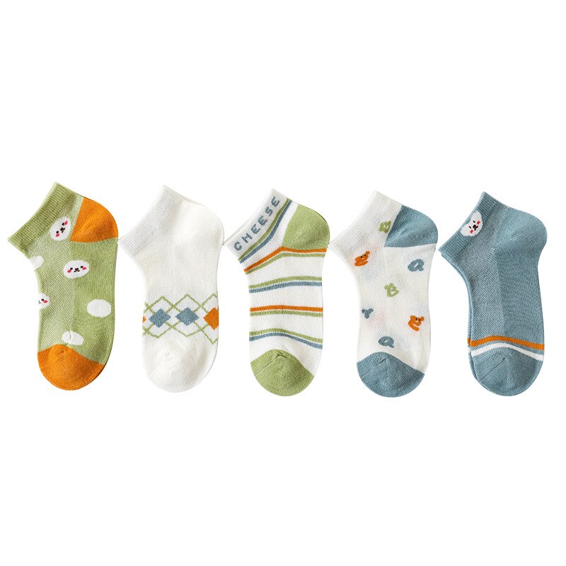 5 paia/lotto 1-12 calzini per bambini calzini per bambini Jacquard in cotone estivo calzini per bambini in maglia per bambini