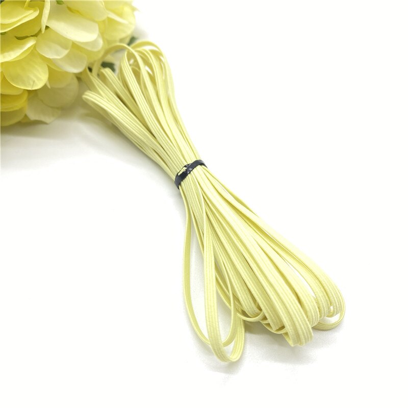 5Yards 3Mm Kleur Elastic Band Rope Rubber Hoofdband Lint Naaien Webbing Taille Schoenveter Diy Kleding Accessoires: 08