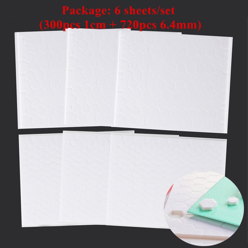 6pcs 3D Sheets White Sticky Foam Dots Double Sided Adhesive Foam Strips Sheets , for Scrapbook Crafting DIY Crafts: TT219TT220