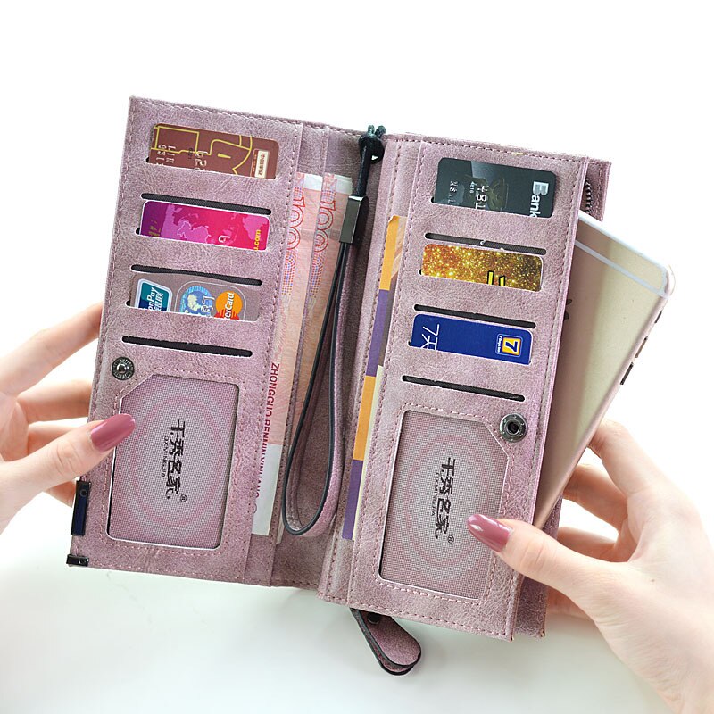 2020 kobiet portfel opaska skórzana szczyt damski jakości długie etui na karty kredytowe organizator torebka panie sprzęgła portfel Carteras