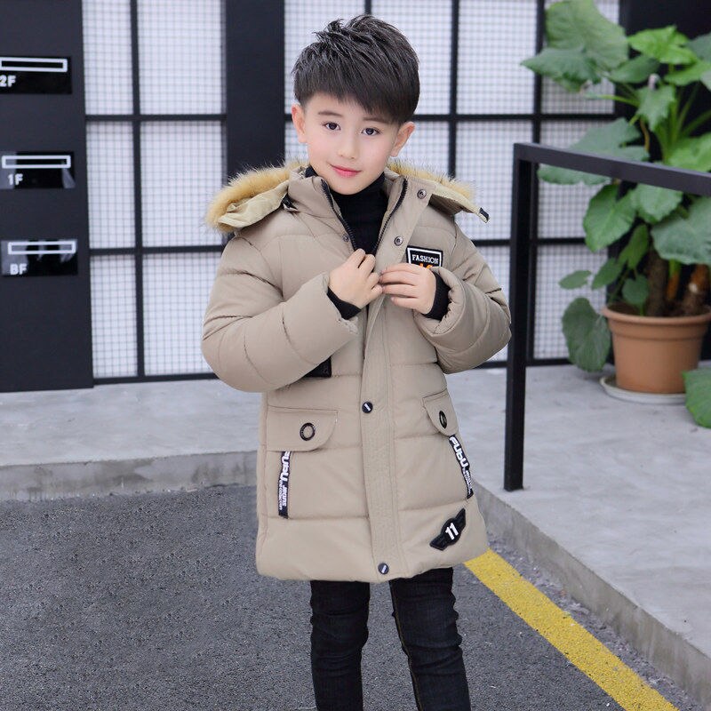 Min 30 graden winter donsjas voor jongens 4 6 8 10 12 13 15 jaar tiener puffer jas kind warme lange parka kinder capuchonjas: C / 5-6t
