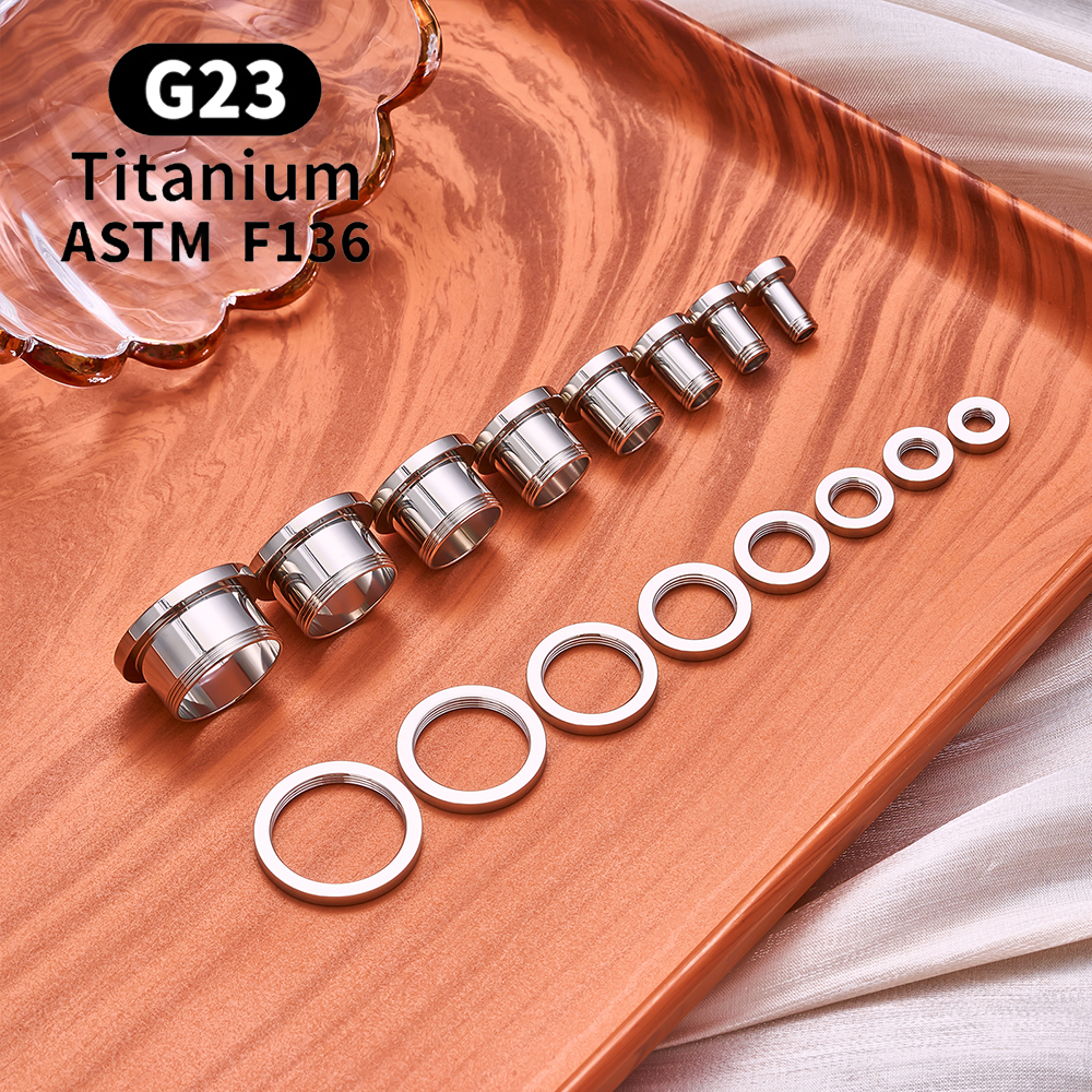 Tornillo de titanio G23, ajuste doble acampanado, oreja, túnel para carne, pendiente, expansor, ensanchador, Piercing, joyería corporal, medidores de oreja