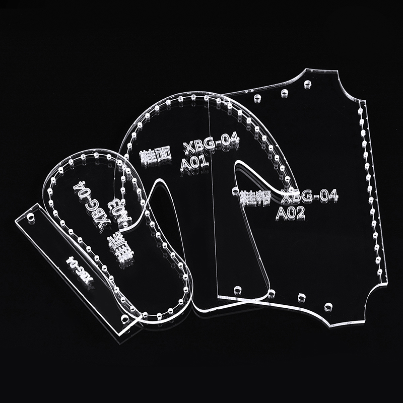 1 Set Transparent Leather Craft Acrylic Template Mini Shoes Keychain Pendant Pattern Stencil Template DIY Accessories