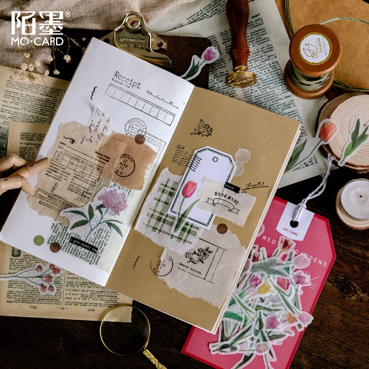 45pcs/1lot Kawaii Stationery Stickers Medici Garden Diary Decorative Mobile Stickers Scrapbooking DIY Craft Stickers