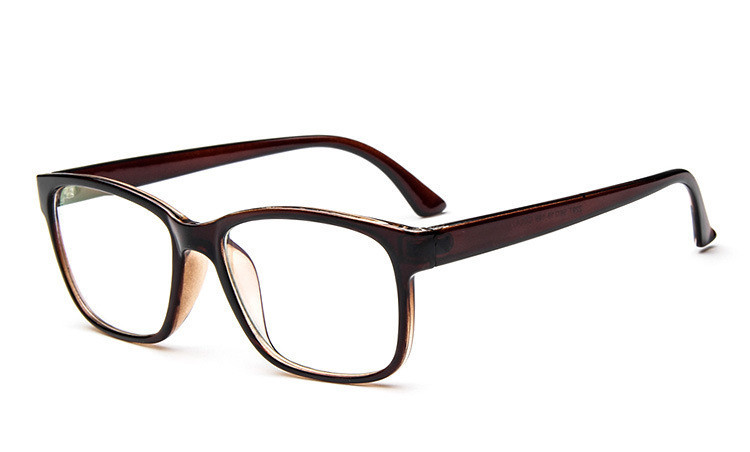 Oversize Nerd Computer Google Eyewear Frames Male Eyeglasses Optical Frame Clear Lens Oculos De Grau Masculino Glass Frame 2297: Brown