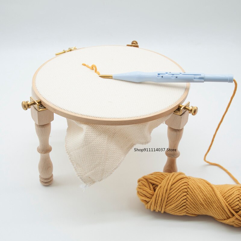 Aro para bordar, madeira sólida, suporte manual diy, ponto cruz, anel para bordado, ferramentas portáteis para bordado, 3 pernas, 4 pernas, xj13