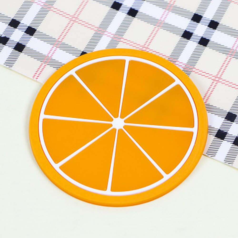 Fruit Shape Cup Coaster Silicone Slip Insulation Pad Cup Mat Drink Holder Mug Stand Home Table Decorations Kitchen Accessory