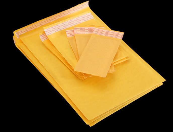 Gele Zak Schuim Envelop Foam Folie Kantoor Verpakking Envelop Vochtwerende Trillingen Tas, Buitenste Kraftpapier Binnenste Laag Schuim