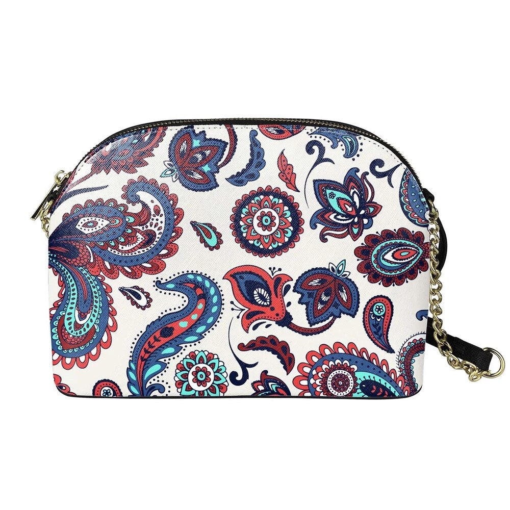 Jackherelook dames crossbody tas met rits en polynesisch hibiscusbloempatroon, prachtige boodschappentassen