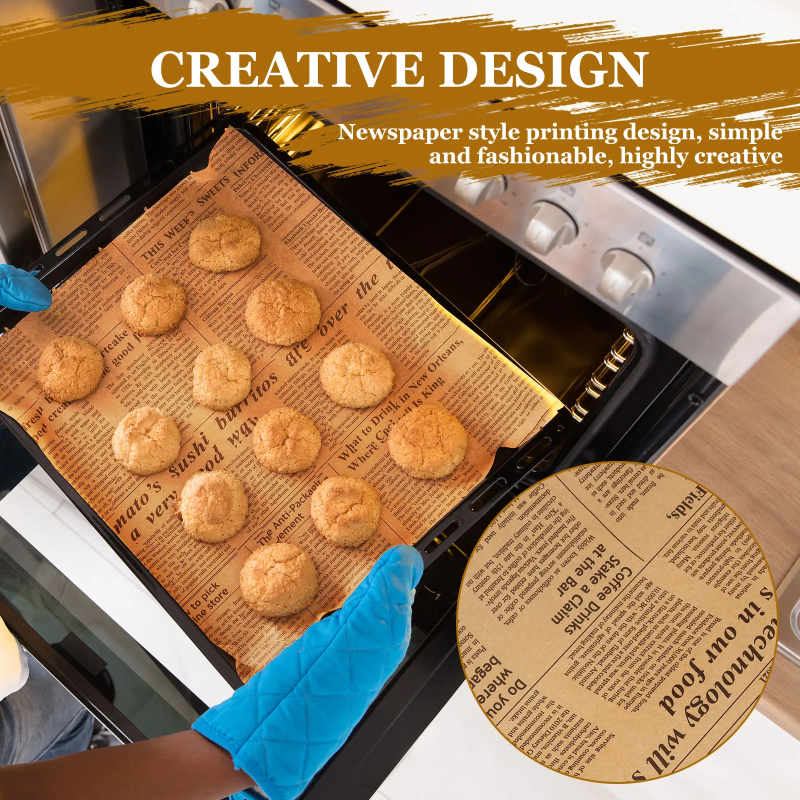 Baking Parchment Paper Roll Non Stick Baking Paper Newspaper Printing Food Wrapping Paper for Baking Cookies Bread Pizza
