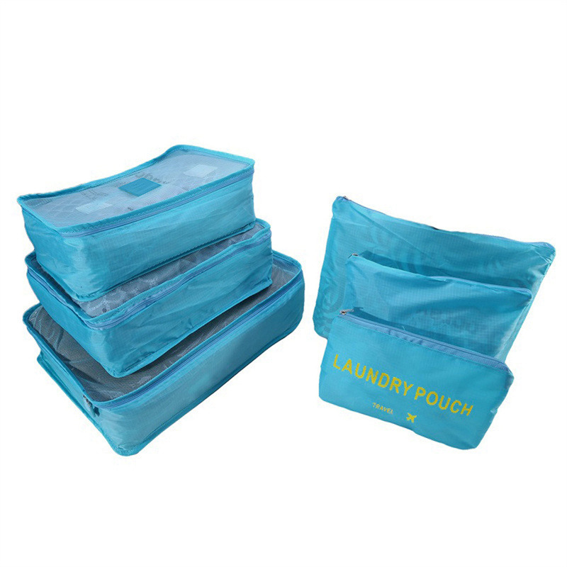 6-delige reisopbergtasset voor kleding, netjes organisator, kledingkast, kofferzakje, reisorganisator, tas, schoenen, verpakking, kubuszak: Ivoor