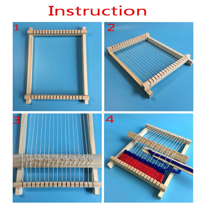 Breien Loom Mini Diy Traditionele Houten Weven Toy Loom Handgemaakte Breien Machine Met Accessoires Voor Kids Kinderen